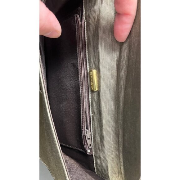 GIORGIO ARMANI OLIVE GOLD CHAIN EVENING ENVELOPE BAG - Picture 11 of 13